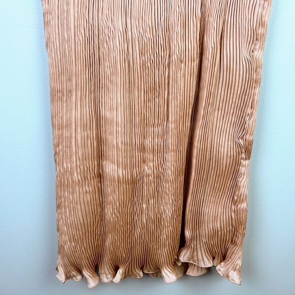 Ark & Co. Peach Pink Beaded Sleeveless Pleated Cocktail Dress Boho Flapper Sz M - Picture 7 of 15